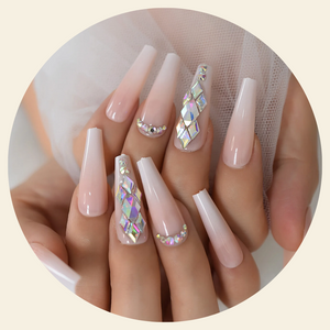 RHINESTONES PRESS-ON NAILS [MU013]