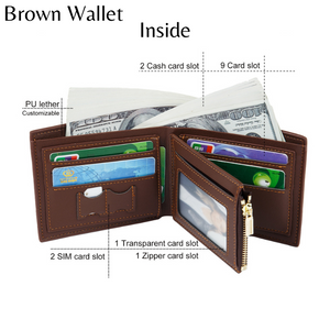 Caliza Rossi Personalized Photo Leather Wallet [CU006]