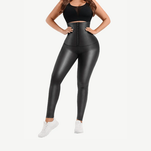 Caliza Rossi High Waist Active Stretch Pants Faux Leather Leggings