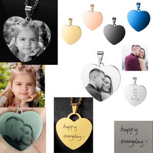 Caliza Rossi Personalised Photo & Message Engraved Necklace For Her [CU001]