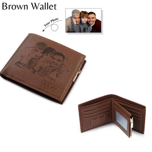 Caliza Rossi Personalized Photo Leather Wallet [CU006]