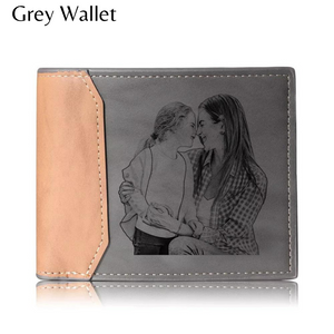 Caliza Rossi Personalized Photo Leather Wallet [CU006]