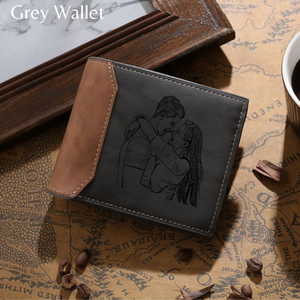 Caliza Rossi Personalized Photo Leather Wallet [CU006]