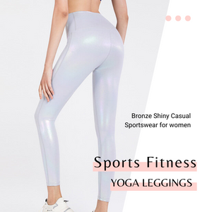 Caliza Rossi Trendy High-waist Shiny Workout Leggings