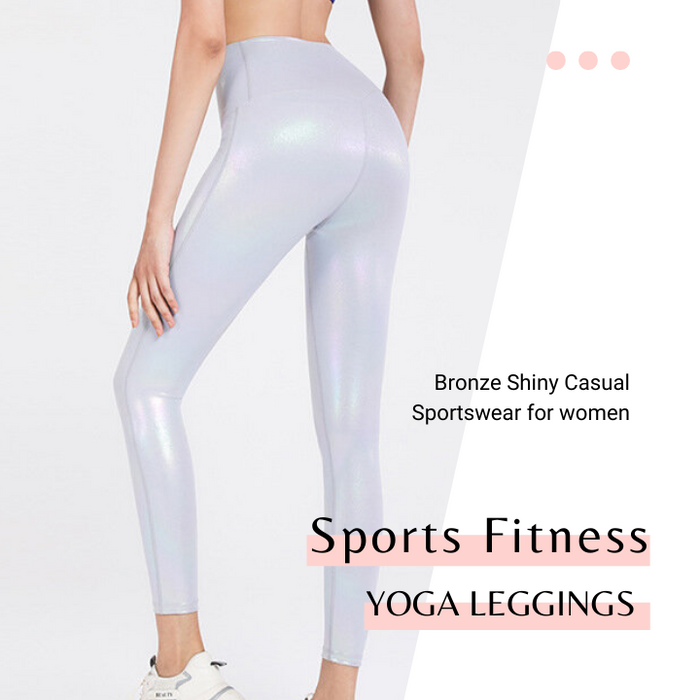 Caliza Rossi Trendy High-waist Shiny Workout Leggings [AC017]