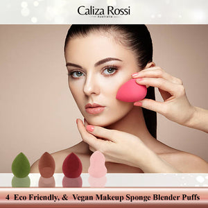 Caliza Rossi - 4  Eco Friendly, &  Vegan Makeup Sponge Blender Puffs