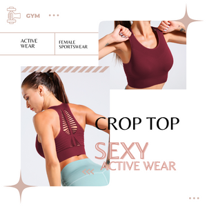 Caliza Rossi Yoga Fitness Gym Racerback Crop Top Sports Bra