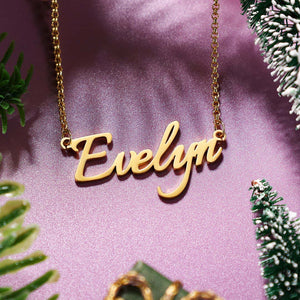Caliza Rossi Personalised Name Plate Necklace for Her [CU002]