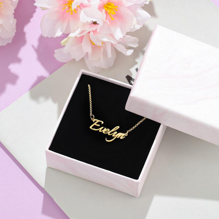 Caliza Rossi Personalised Name Plate Necklace for Her [CU002]